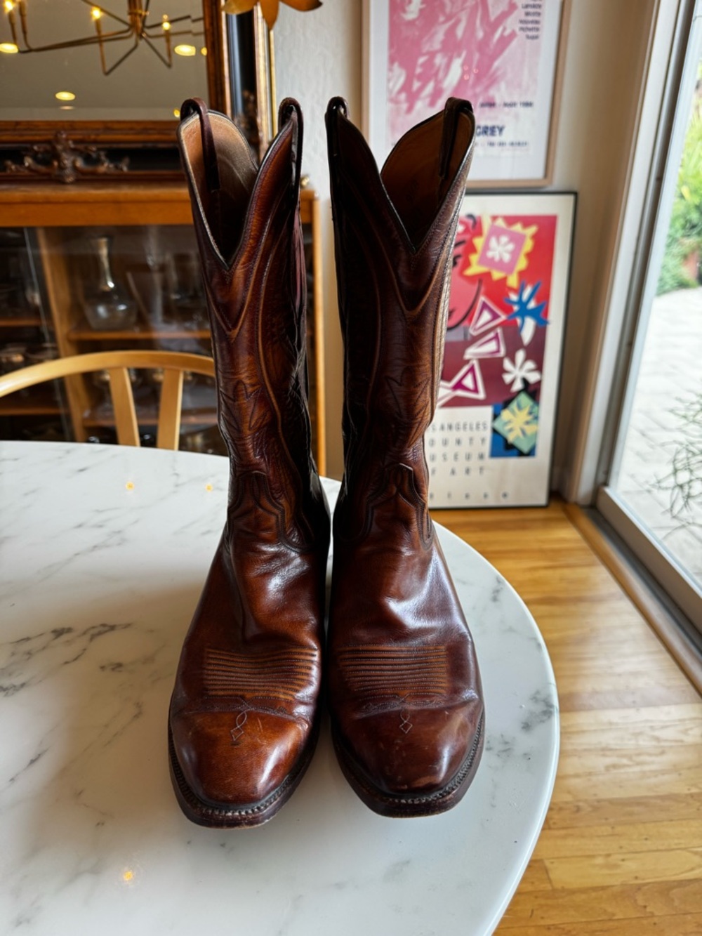 Lucchese Brown Leather Western Boots